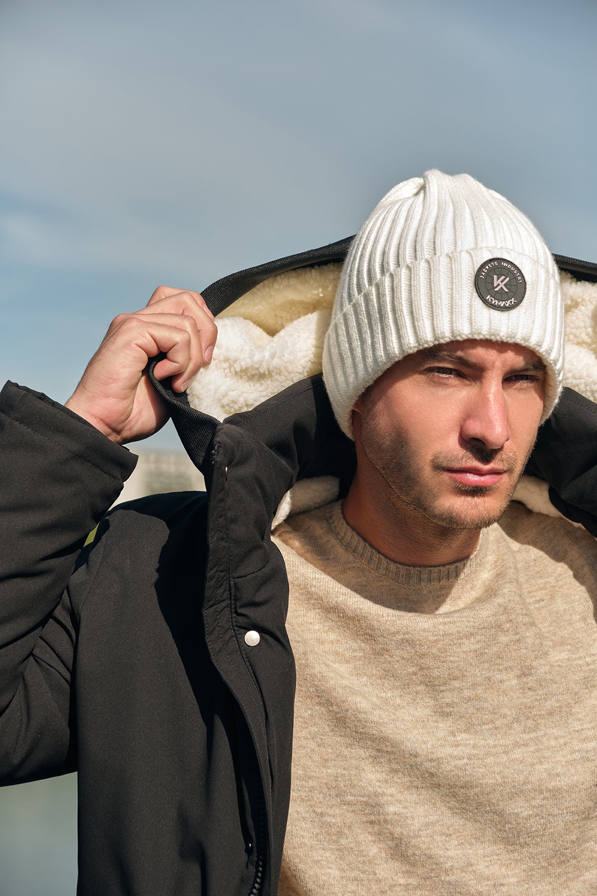 Parka longue noir homme à capuche HUGUES