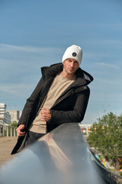 Parka longue noir homme à capuche HUGUES