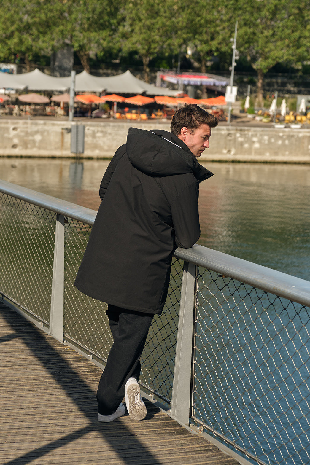 Parka longue noir homme à capuche HUGUES