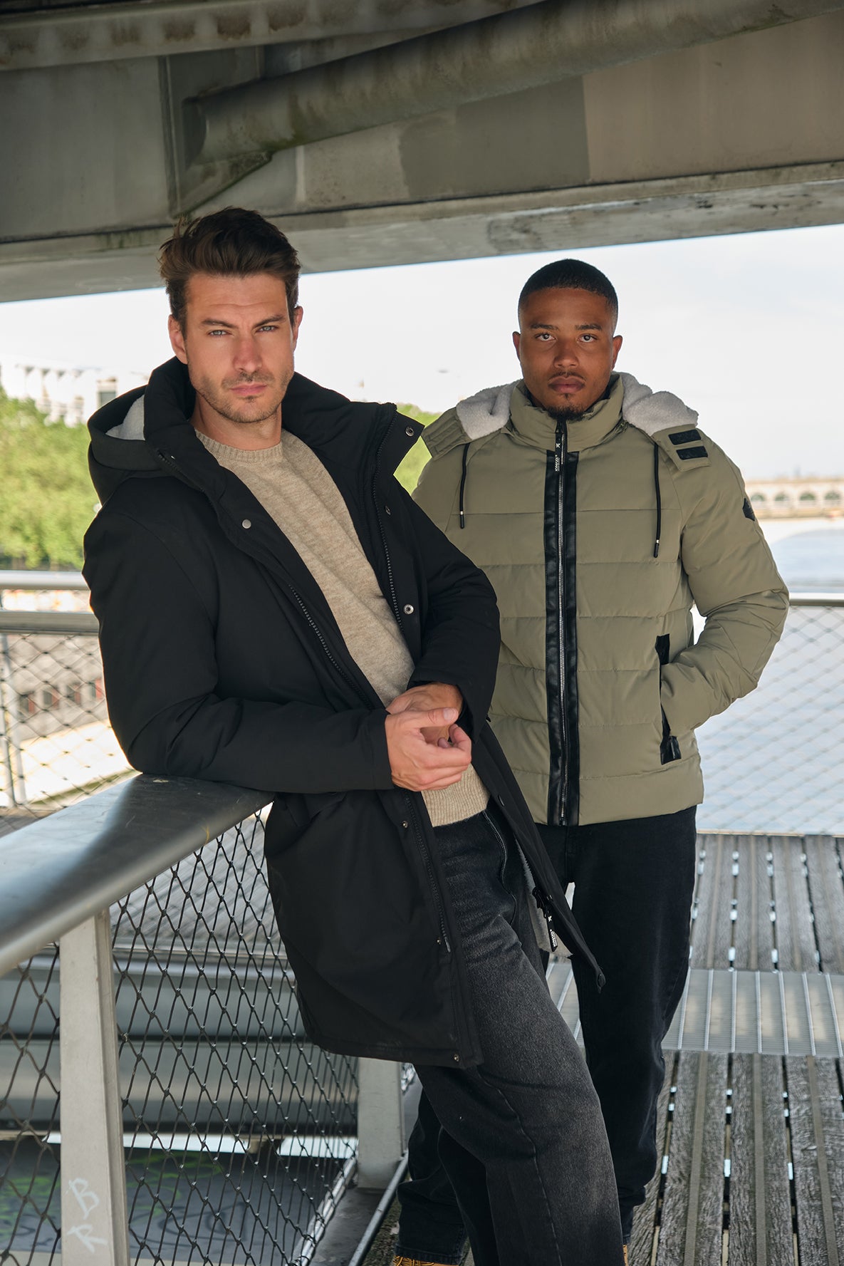 Parka longue noir homme à capuche HUGUES