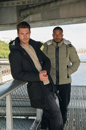 Parka longue noir homme à capuche HUGUES