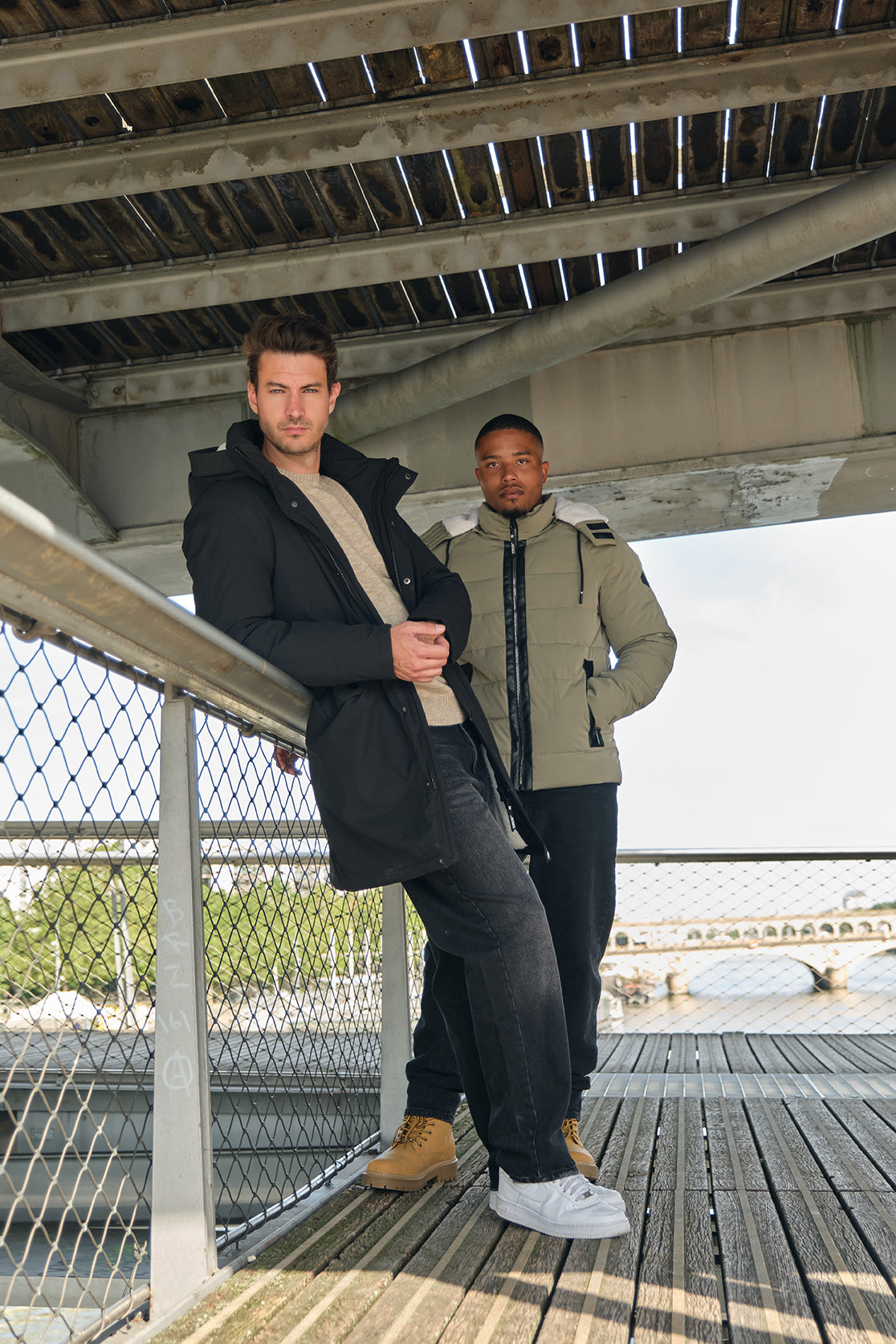 Parka longue noir homme à capuche HUGUES