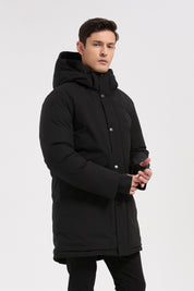 Parka longue noir homme à capuche HUGUES