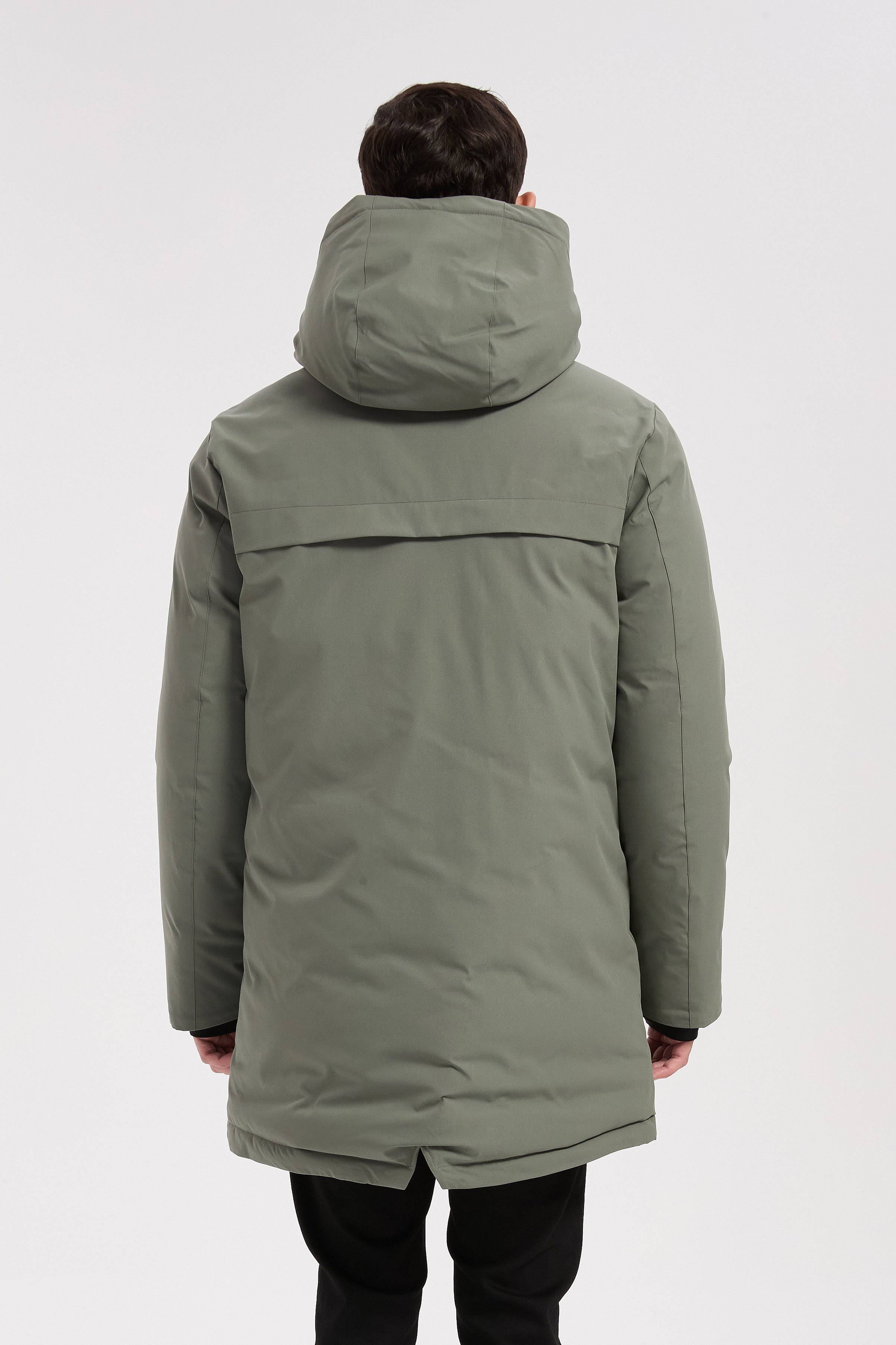 Parka longue vert homme à capuche HUGUES