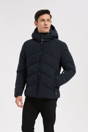 Doudoune bleu marine homme à capuche LÉON