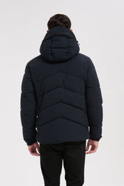 Doudoune bleu marine homme à capuche LÉON