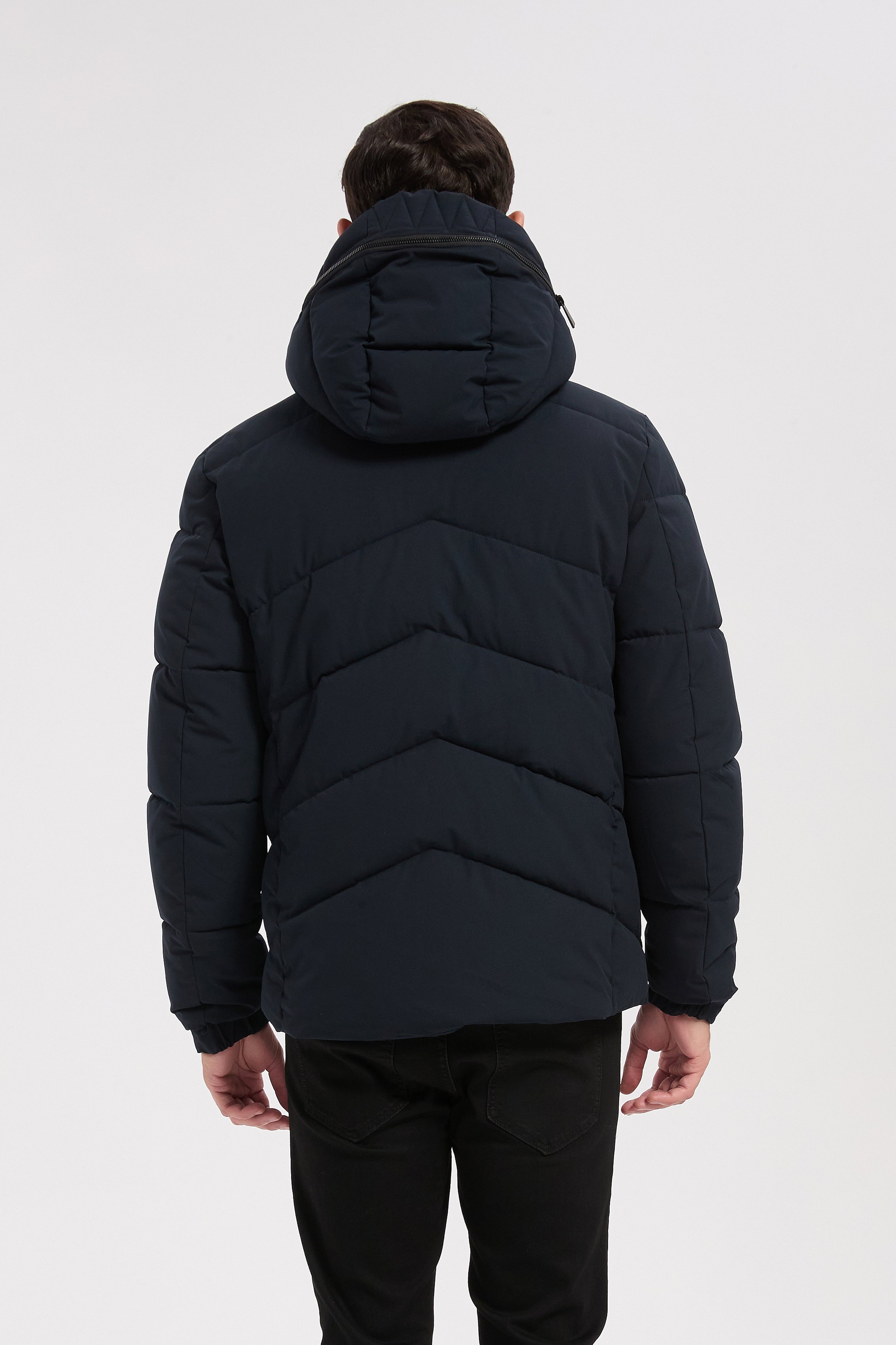 Doudoune bleu marine homme à capuche LÉON