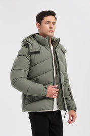 Doudoune vert homme à capuche LÉON