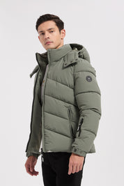Doudoune vert homme à capuche LÉON