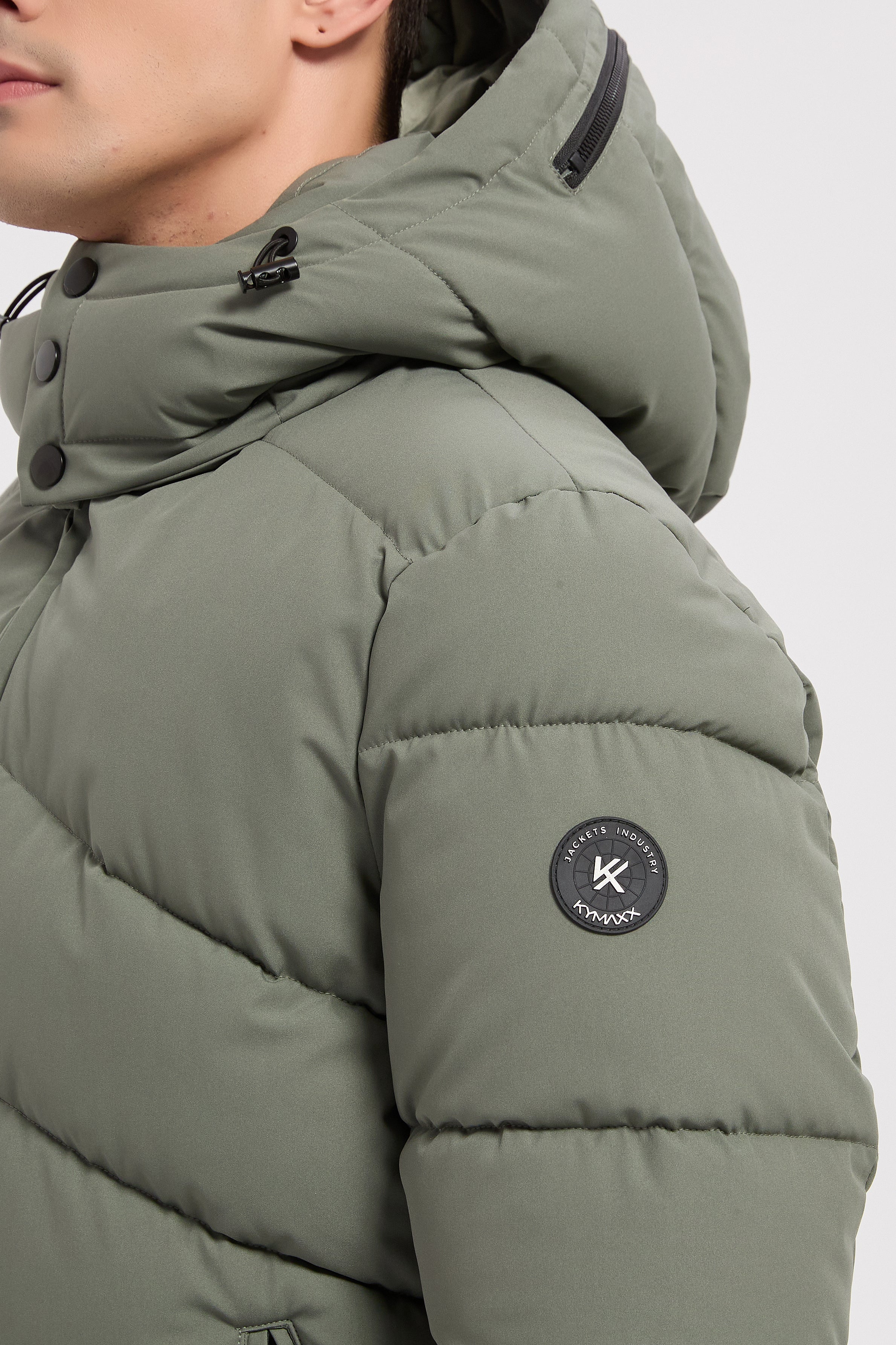 Doudoune vert homme à capuche LÉON
