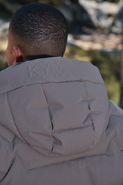 Doudoune beige homme à capuche LUC
