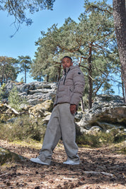 Doudoune beige homme à capuche LUC