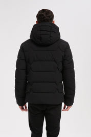 Doudoune noire homme à capuche LUC