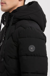 Doudoune noire homme à capuche LUC