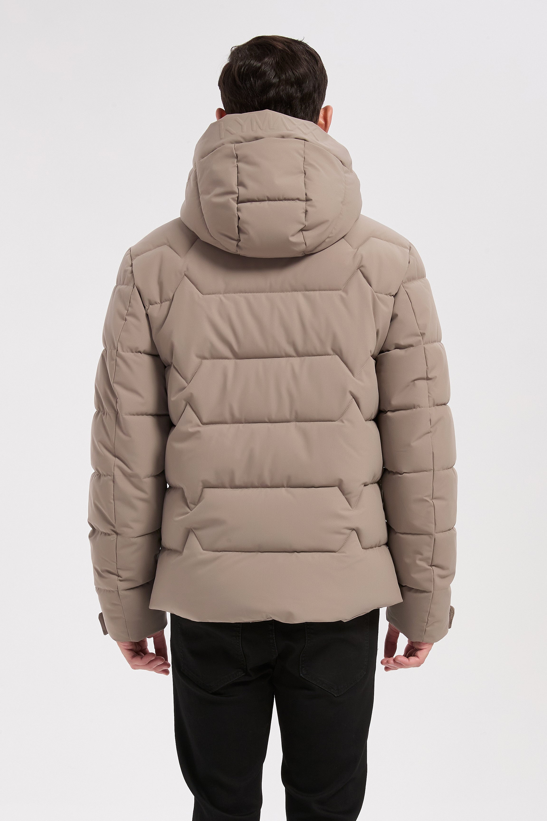 Doudoune beige homme à capuche LUC