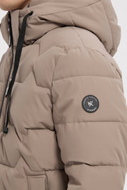 Doudoune beige homme à capuche LUC