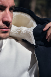 Parka bleu foncé homme doublée sherpa LOÏC