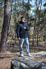 Parka bleu foncé homme doublée sherpa LOÏC