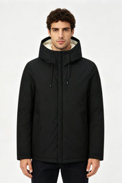 Parka noir homme doublée sherpa LOÏC