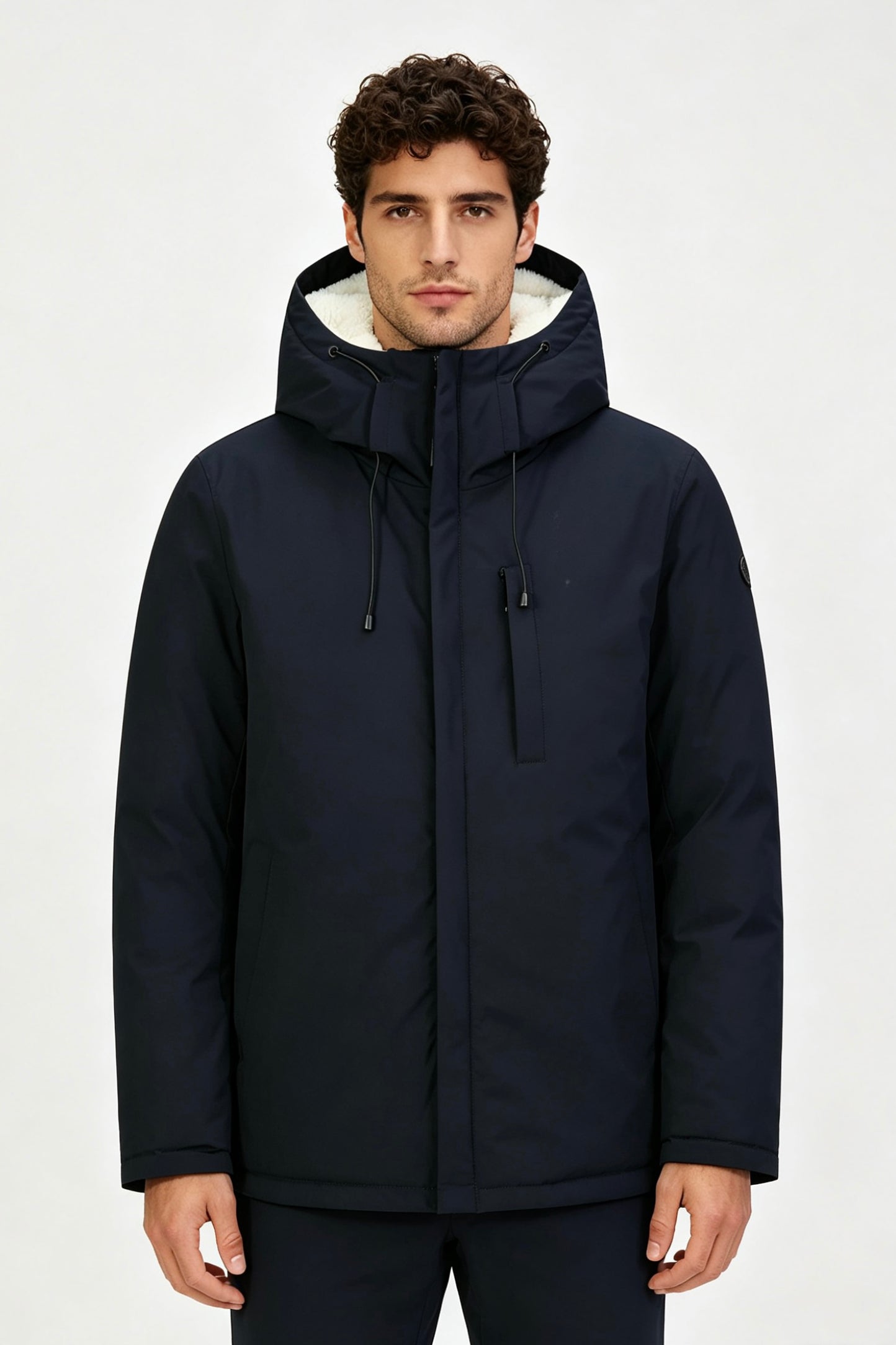 Parka bleu foncé homme doublée sherpa LOÏC
