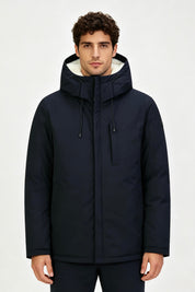 Parka bleu foncé homme doublée sherpa LOÏC