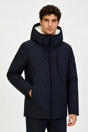 Parka bleu foncé homme doublée sherpa LOÏC