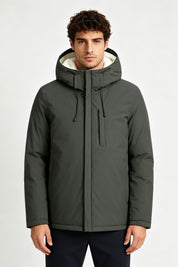 Parka vert foncé homme doublée sherpa LOÏC