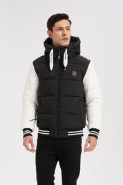 Doudoune bicolore noir et blanc homme à capuche BERTRAND