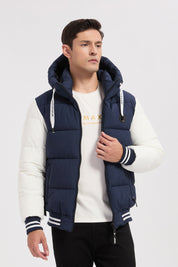 Doudoune bicolore bleu et blanc homme à capuche BERTRAND