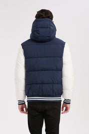 Doudoune bicolore bleu et blanc homme à capuche BERTRAND
