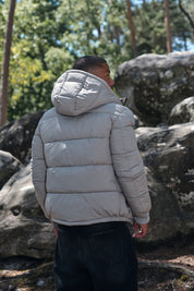 Doudoune gris clair homme à capuche CHARLES
