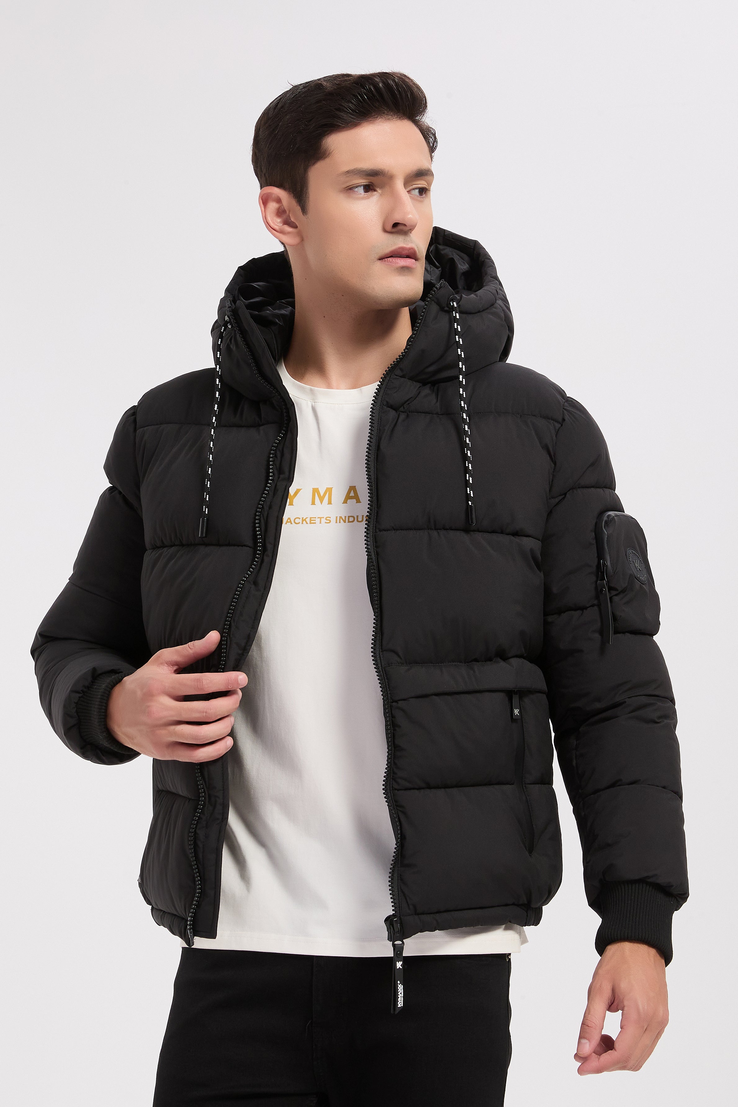 Doudoune noir homme à capuche CHARLES