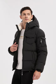 Doudoune noir homme à capuche DAVID