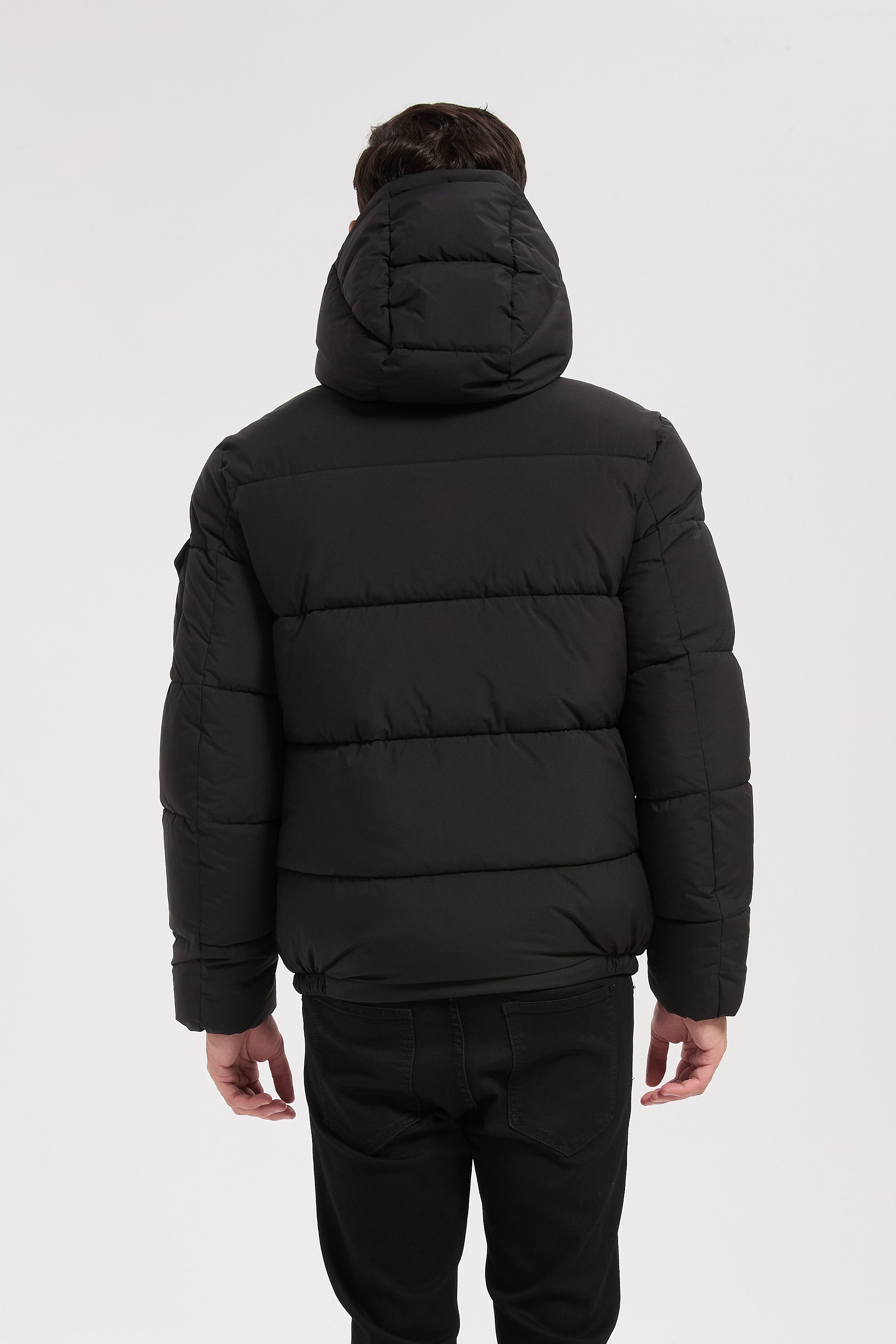 Doudoune noir homme à capuche DAVID