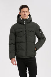 Doudoune vert homme à capuche DAVID