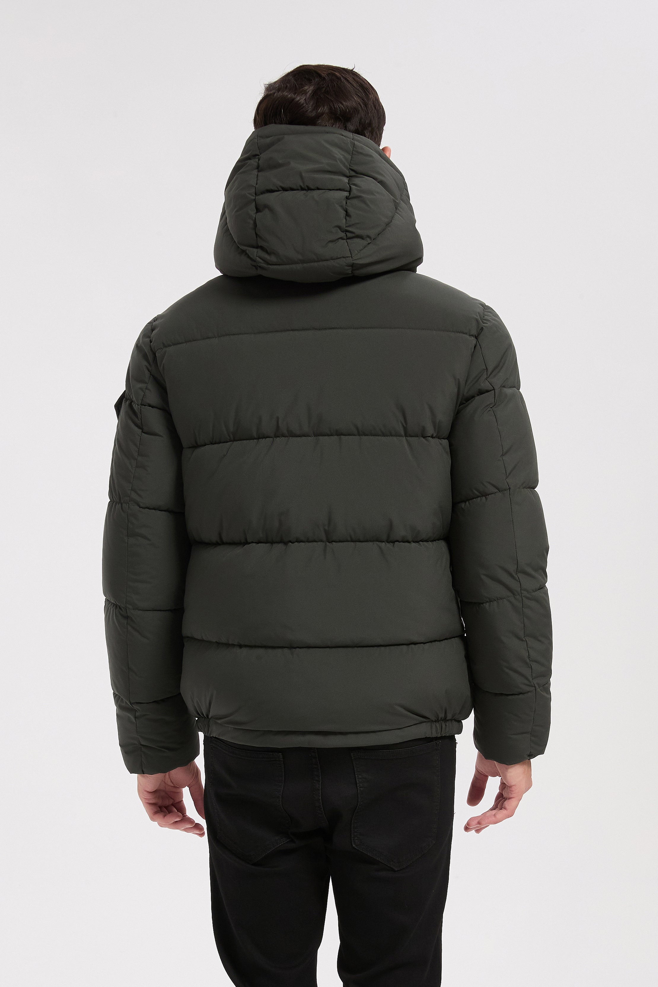 Doudoune vert homme à capuche DAVID