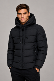 Doudoune noir homme à capuche HANCOCK