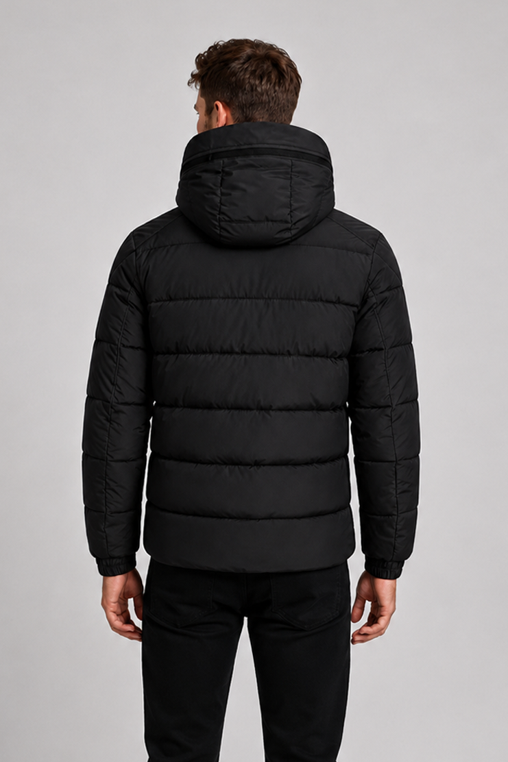 Doudoune noir homme à capuche HANCOCK