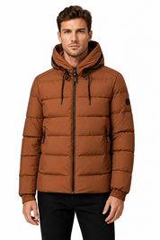 Doudoune camel homme à capuche HANCOCK