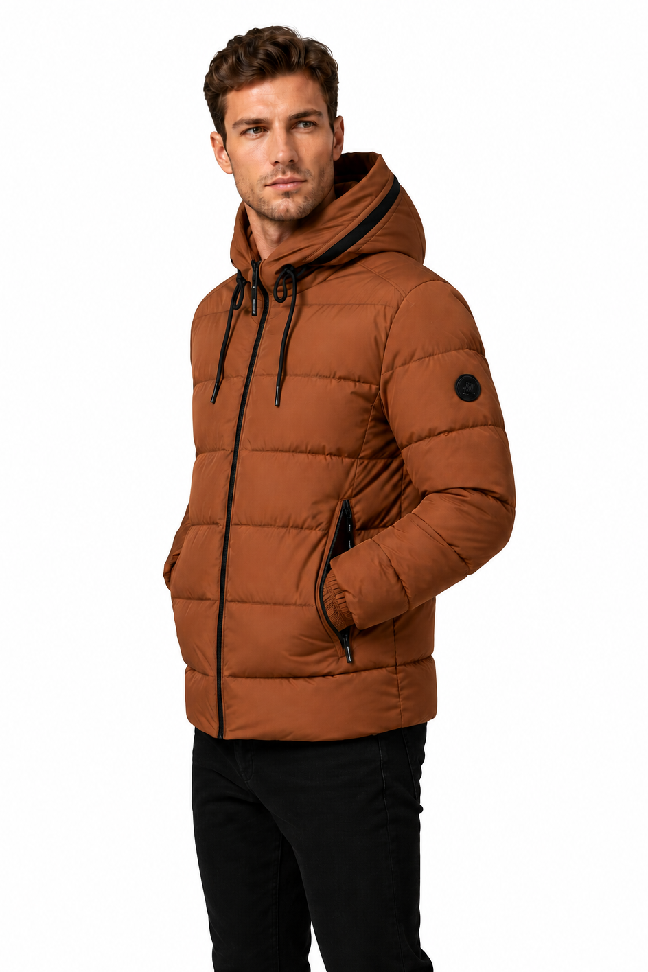 Doudoune camel homme à capuche HANCOCK