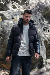 Doudoune noir homme à capuche ÉDOUARD