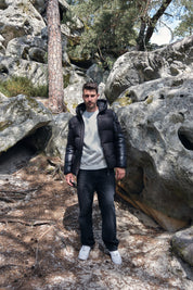 Doudoune noir homme à capuche ÉDOUARD