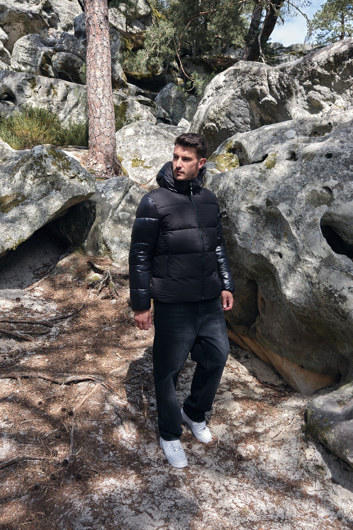 Doudoune noir homme à capuche ÉDOUARD