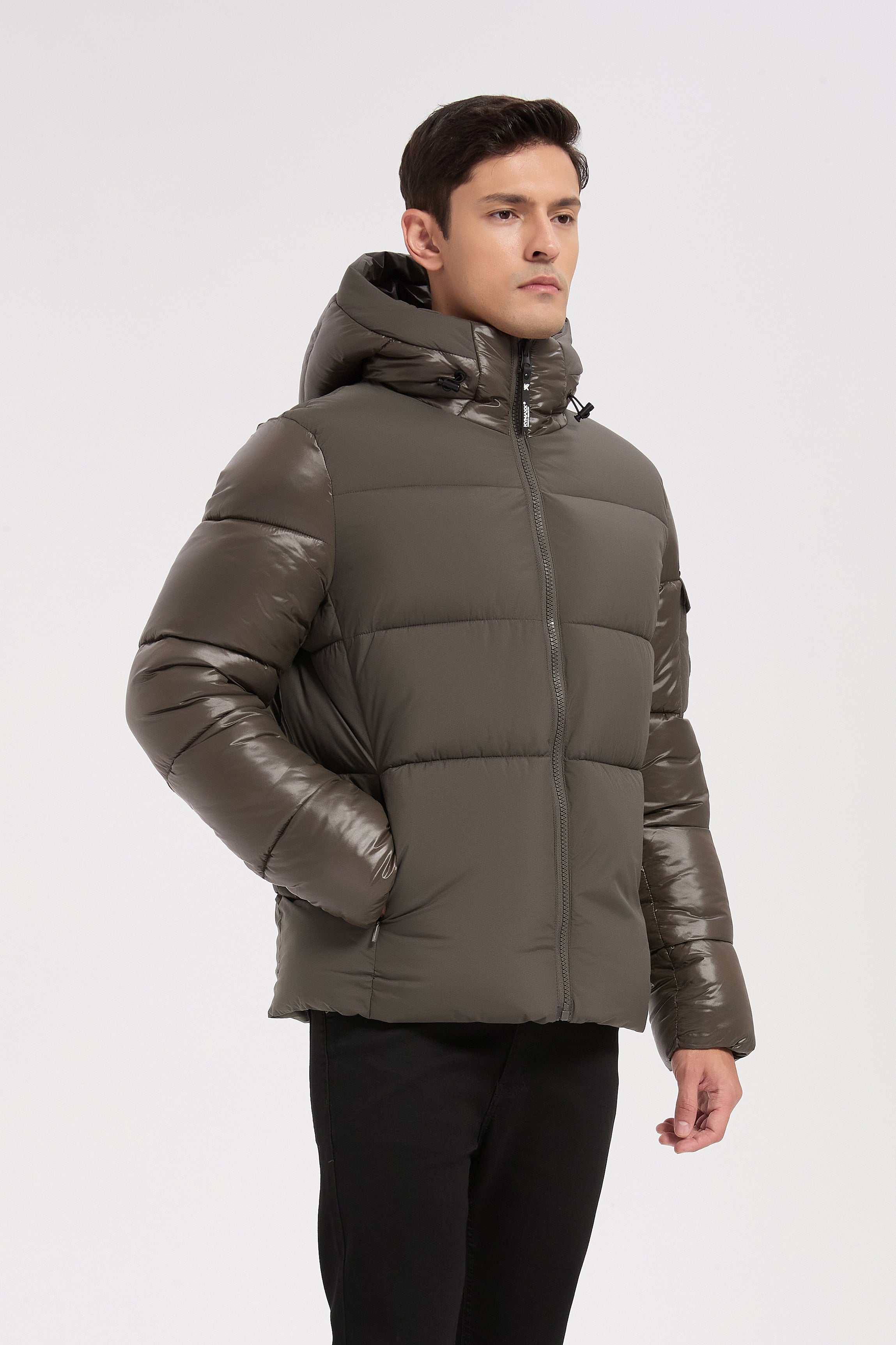 Doudoune kaki homme à capuche ÉDOUARD
