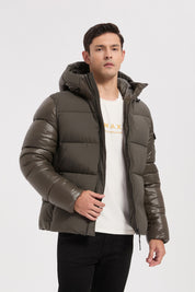 Doudoune kaki homme à capuche ÉDOUARD