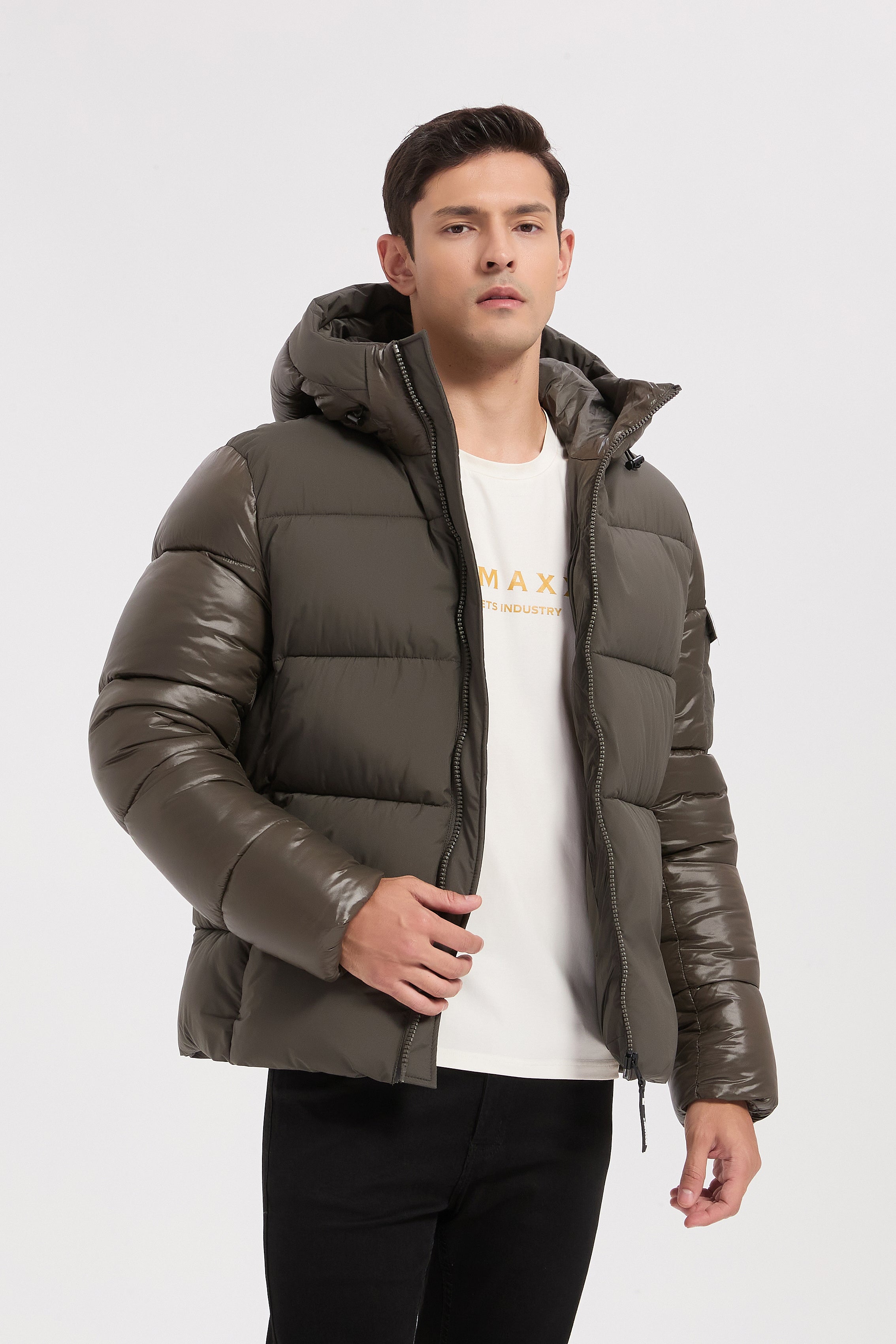 Doudoune kaki homme à capuche ÉDOUARD