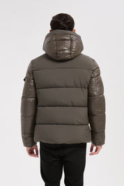 Doudoune kaki homme à capuche ÉDOUARD