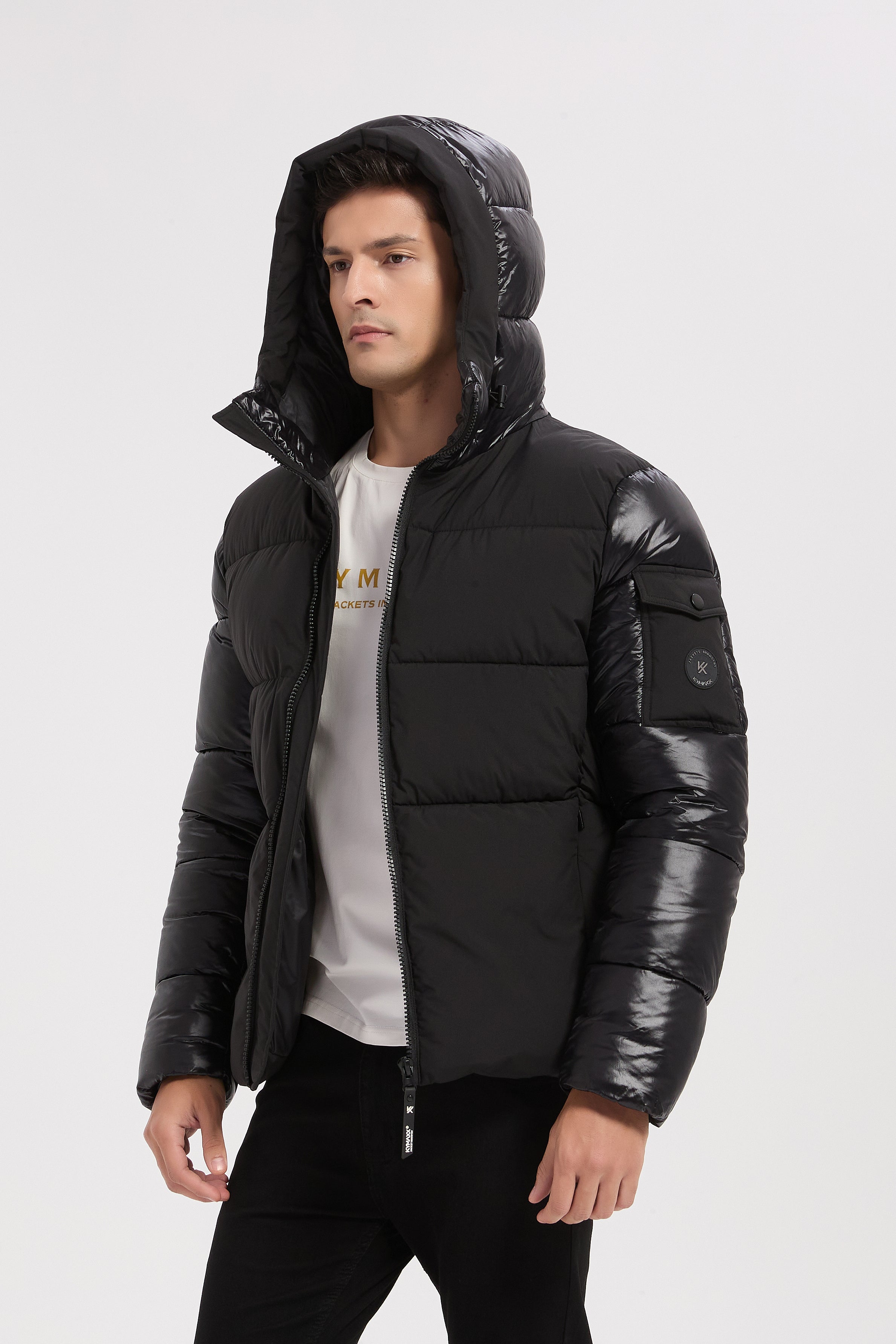 Doudoune noir homme à capuche ÉDOUARD