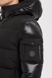 Doudoune noir homme à capuche ÉDOUARD