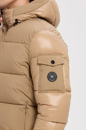 Doudoune beige homme à capuche ÉDOUARD